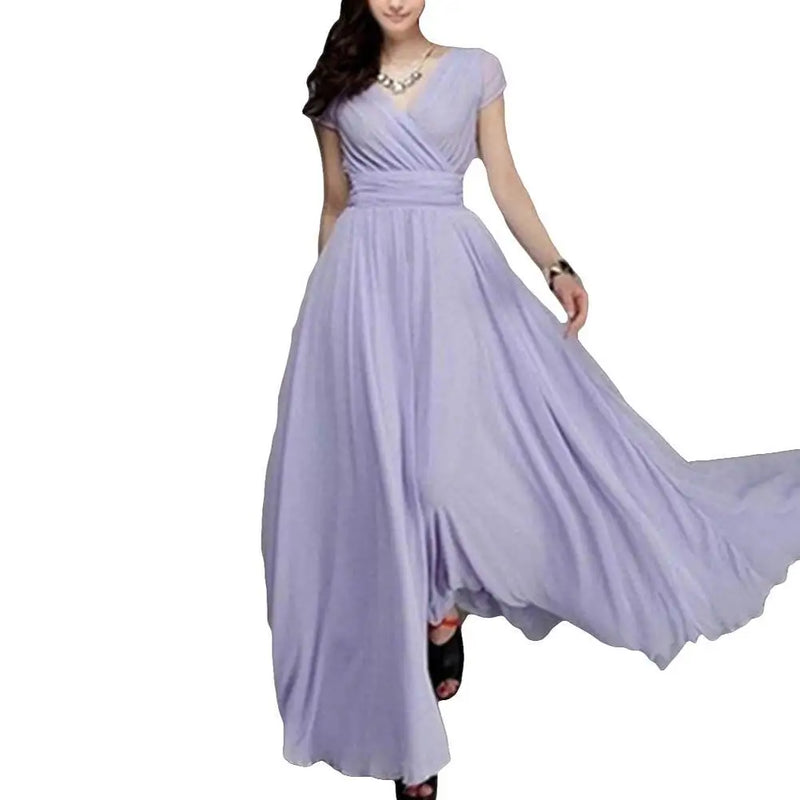 Plus Size V-Neck Maxi Dress