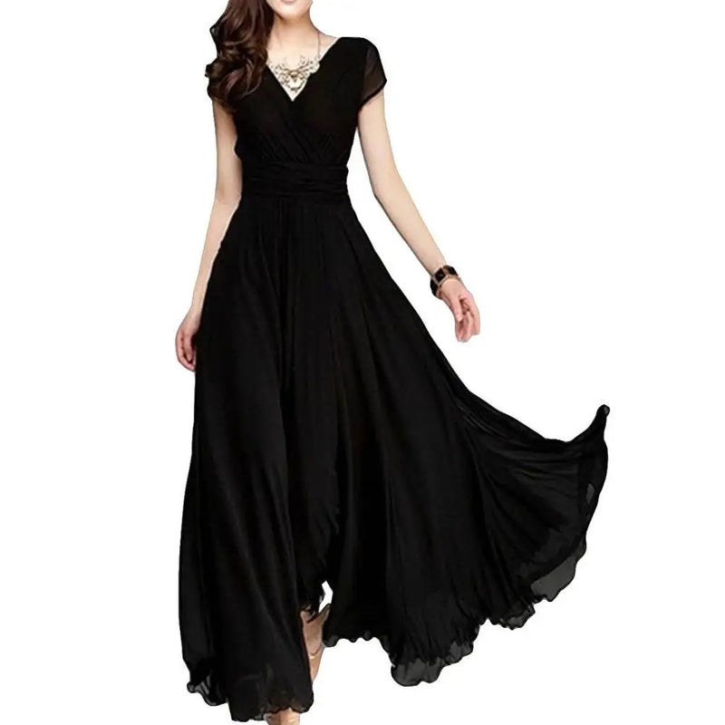 Plus Size V-Neck Maxi Dress