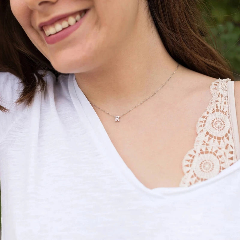 Tiny Initial Choker Necklace