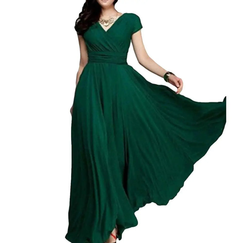Plus Size V-Neck Maxi Dress