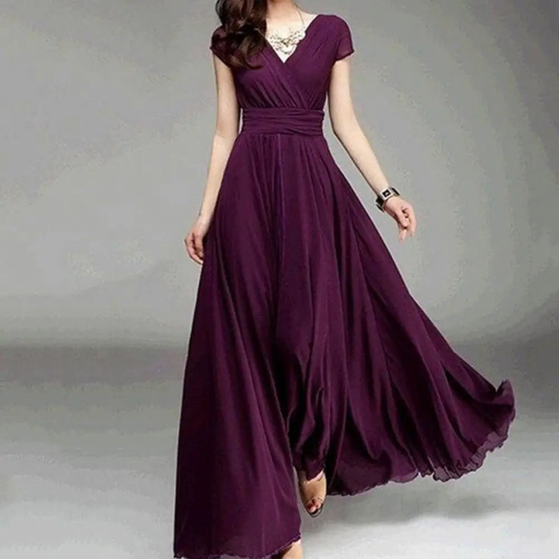 Plus Size V-Neck Maxi Dress