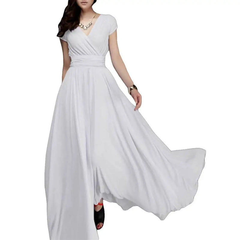 Plus Size V-Neck Maxi Dress