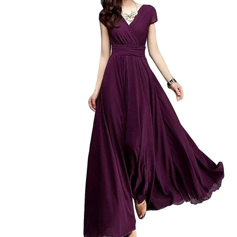 Plus Size V-Neck Maxi Dress