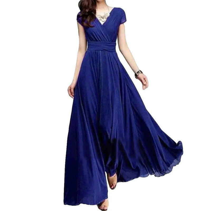 Plus Size V-Neck Maxi Dress
