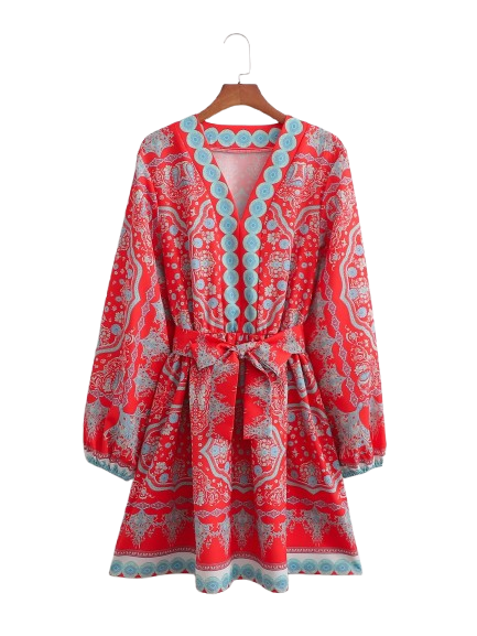 Rosa Red Floral Maxi Dress