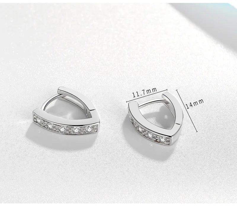 Sterling Silver Zircon Hoop Earrings