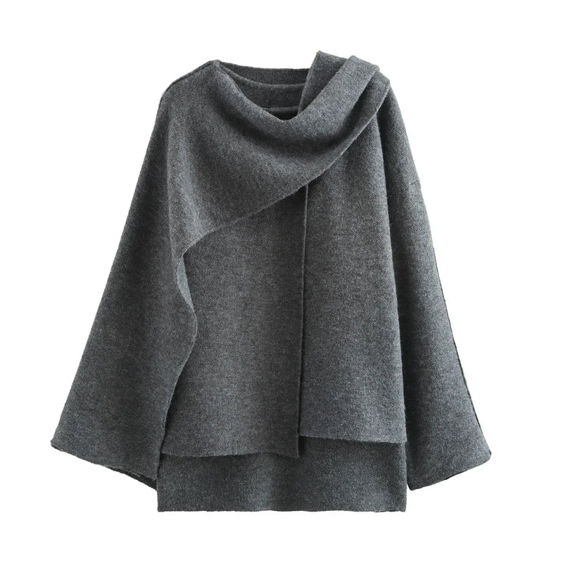 Oversized Knitted Scarf Coat
