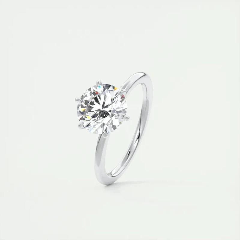 Classic Round Moissanite Engagement Ring (GRA Certified)
