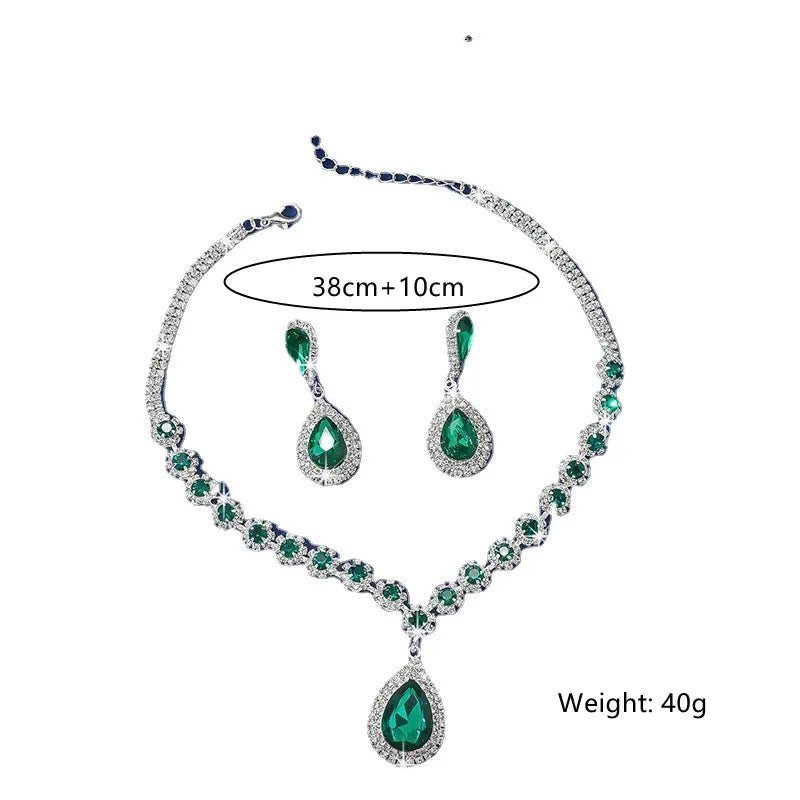 Crystal Water Drop Jewelry Set