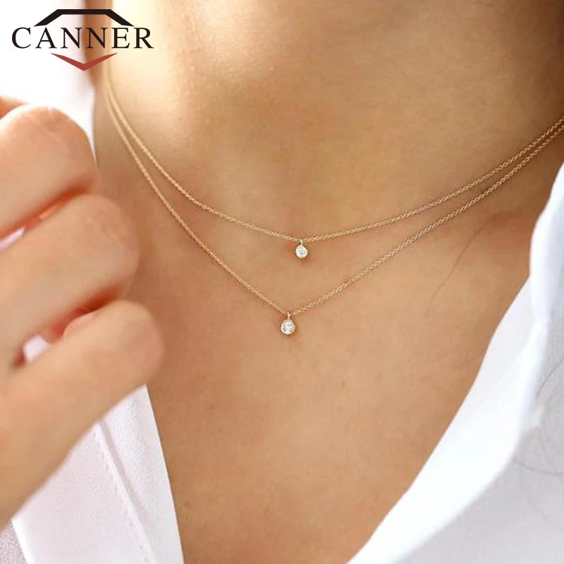 Sterling Silver Zircon Choker Necklace