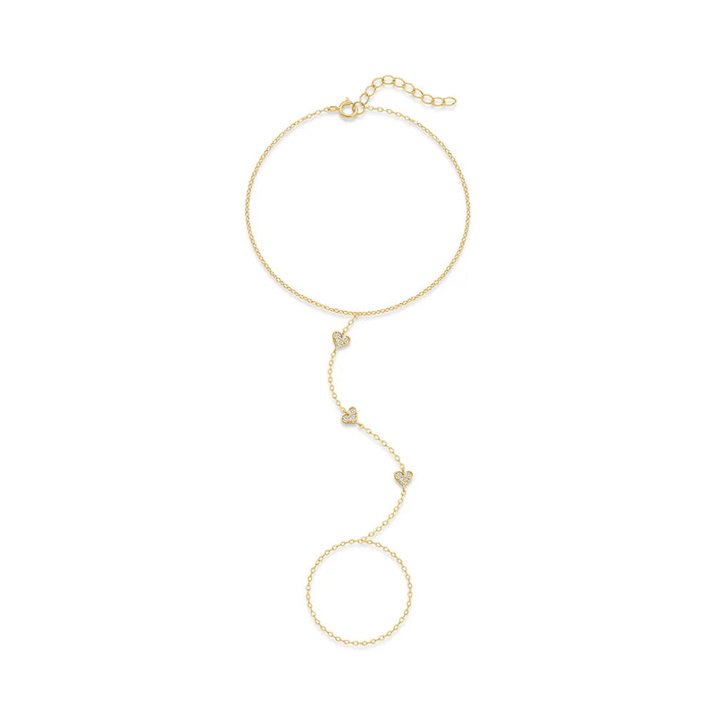 Sterling Silver Heart Petal Zircon Bracelet