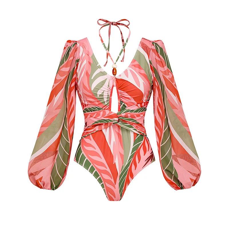 Starfish One-Piece Swimsuit & Skirt Set