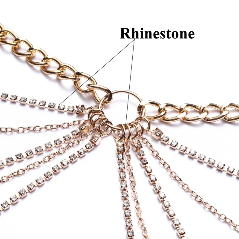 Layered Rhinestone Waist Chain