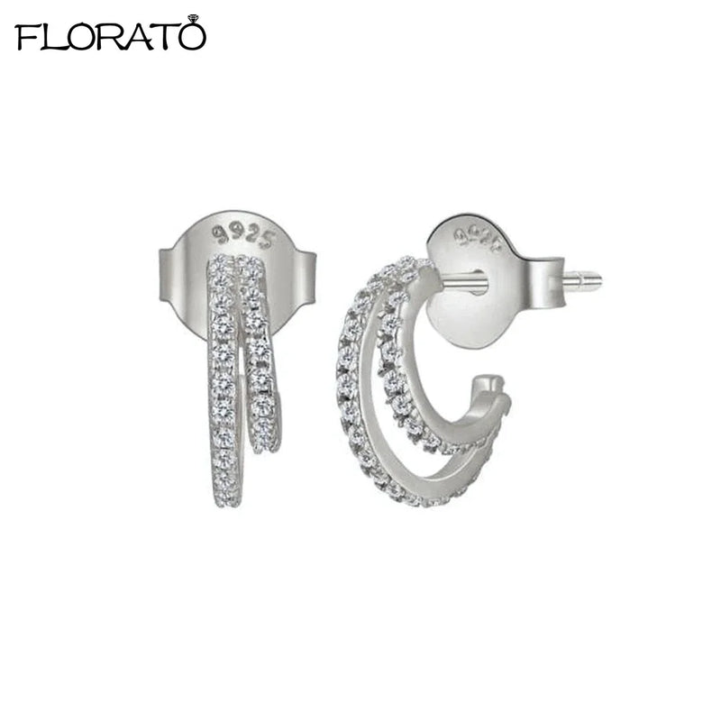 Sterling Silver Korean Hoop Earrings
