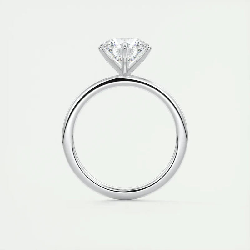 Classic Round Moissanite Engagement Ring (GRA Certified)