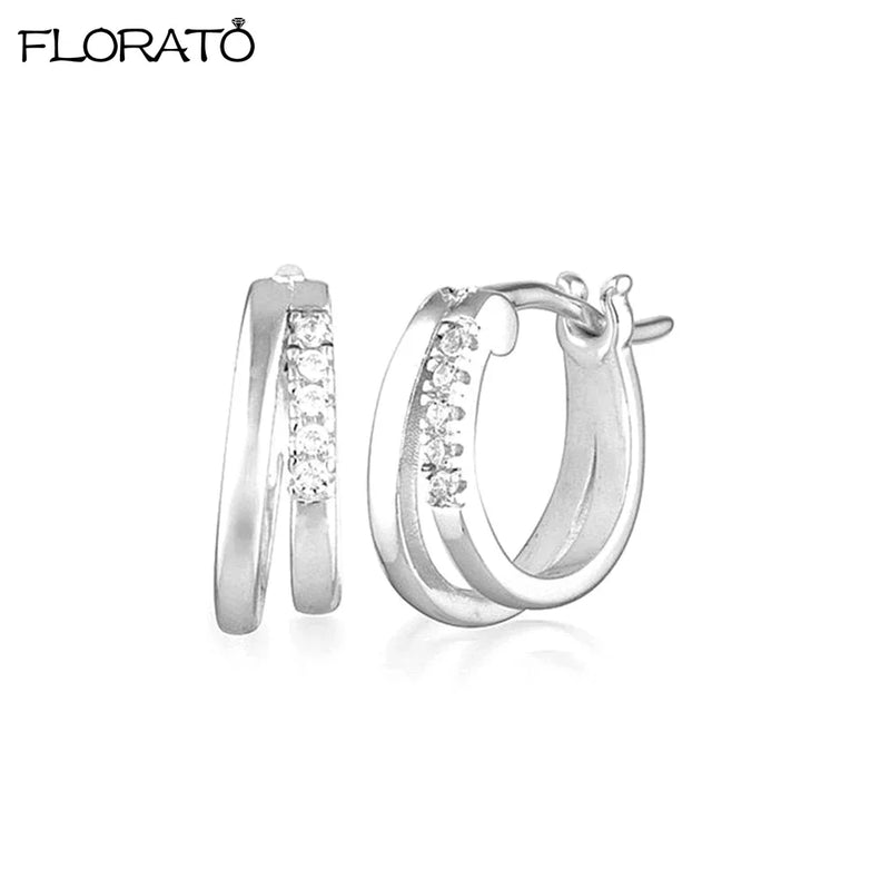 Sterling Silver Korean Hoop Earrings