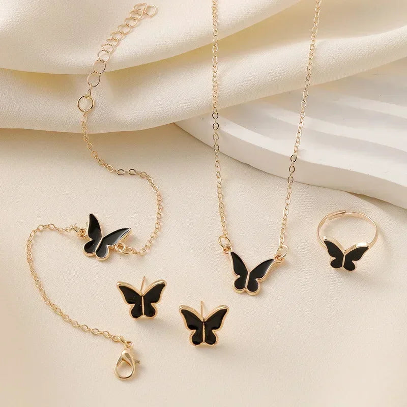 Butterfly Jewelry Set (4 pcs)