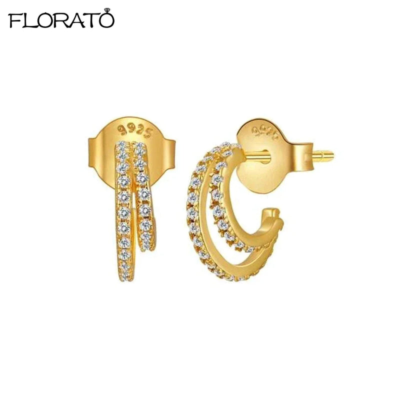 Sterling Silver Korean Hoop Earrings