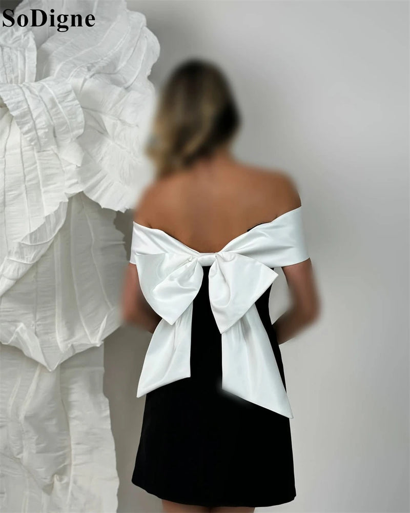 Off-Shoulder Bow Cocktail Dress