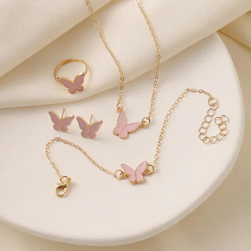 Butterfly Jewelry Set (4 pcs)