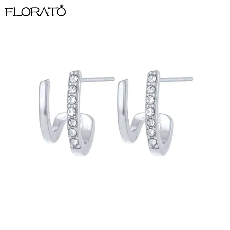 Sterling Silver Korean Hoop Earrings