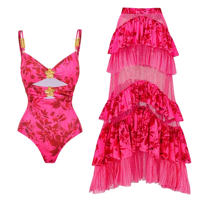 Serena Green Skirted Swimsuit