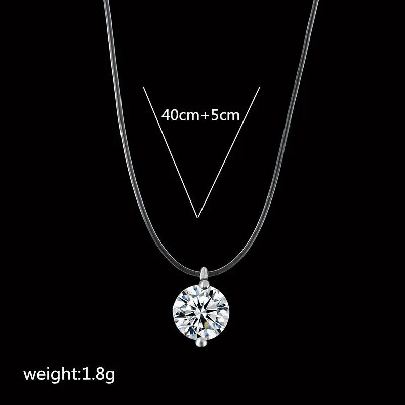 Single Rhinestone Pendant Necklace