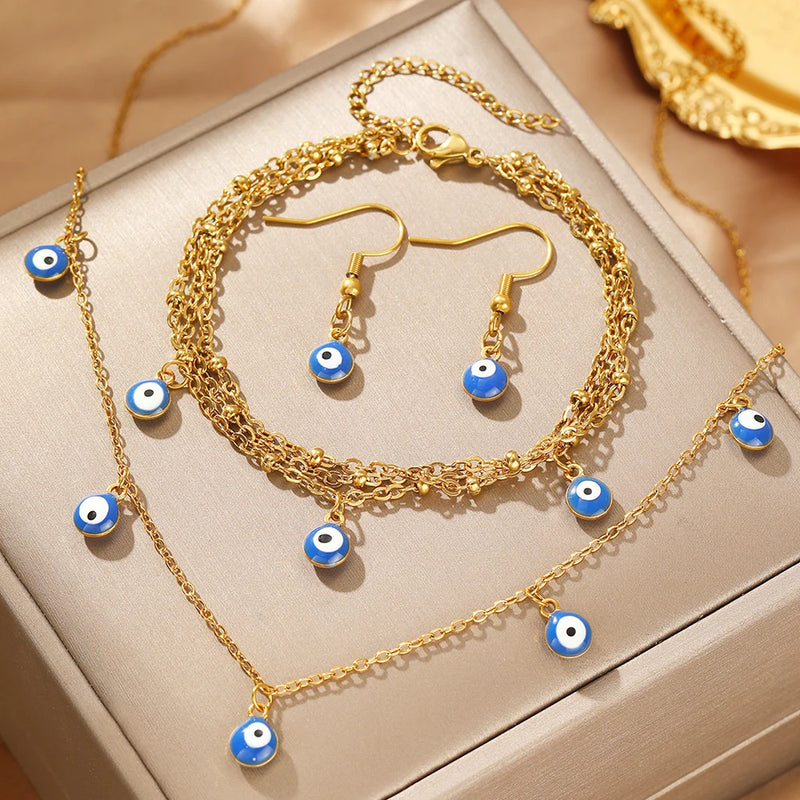 Stainless Steel Eye Jewelry Set (3 pcs)