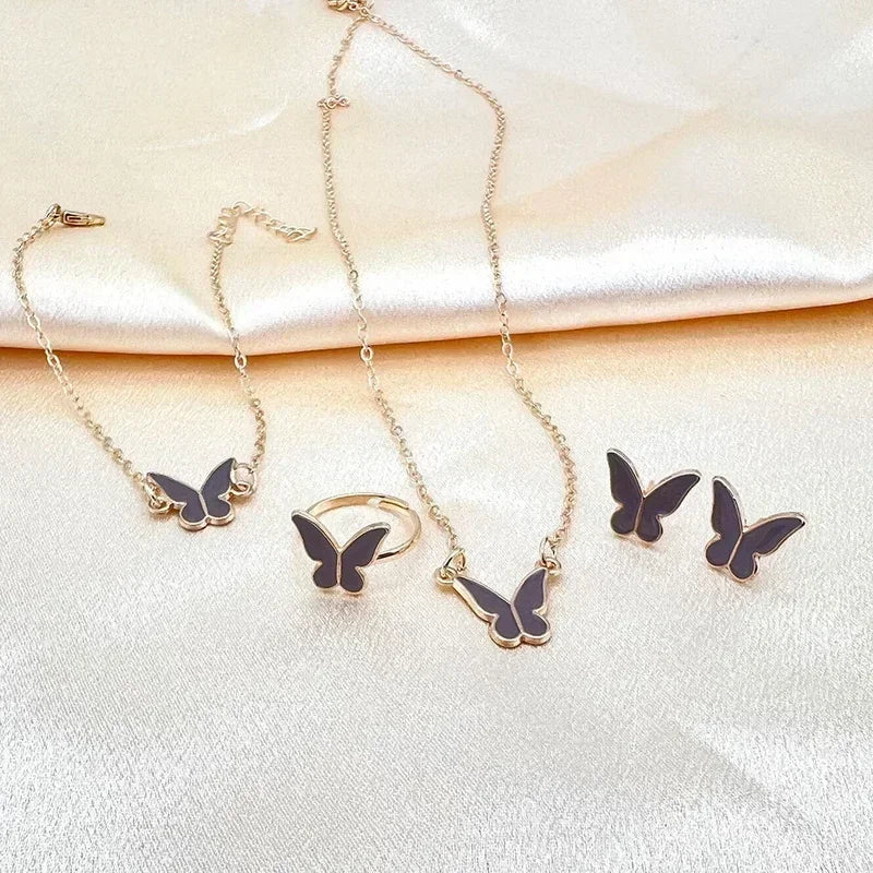 Butterfly Jewelry Set (4 pcs)
