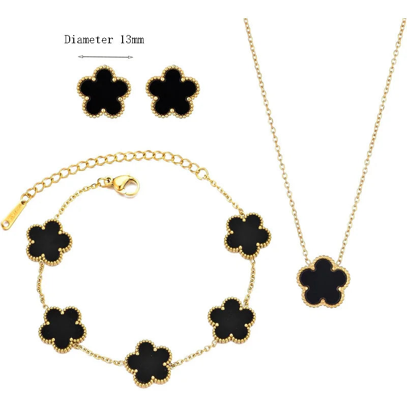 Five-Leaf Clover Jewelry Set