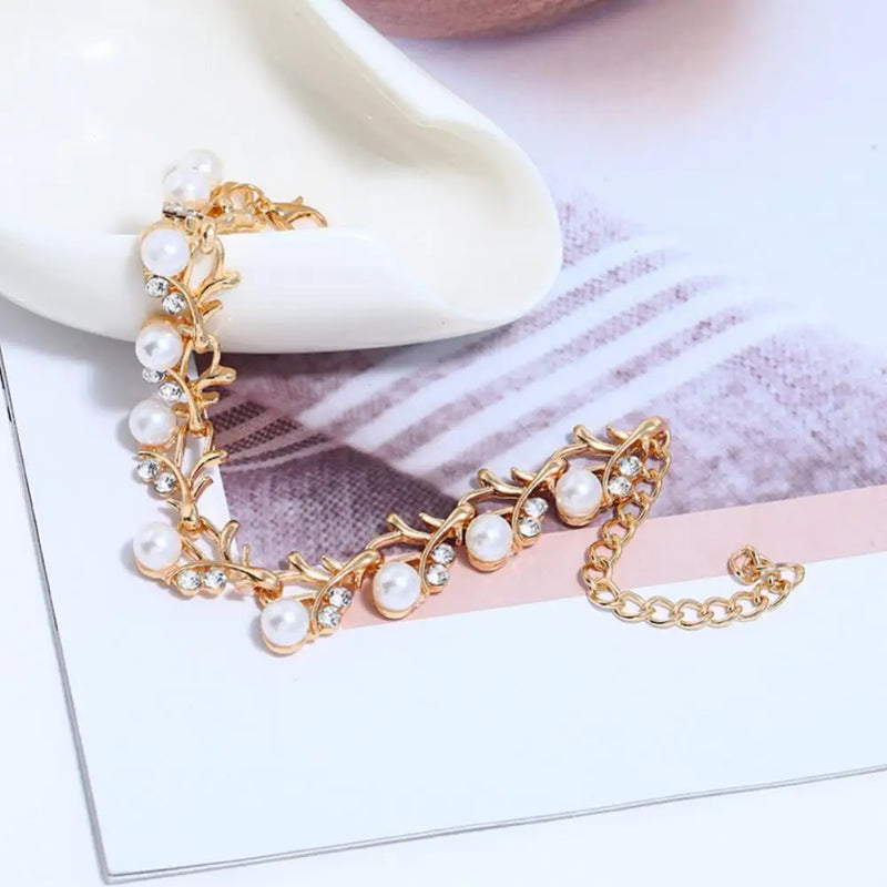 Rhinestone & Pearl Bridal Jewelry Set