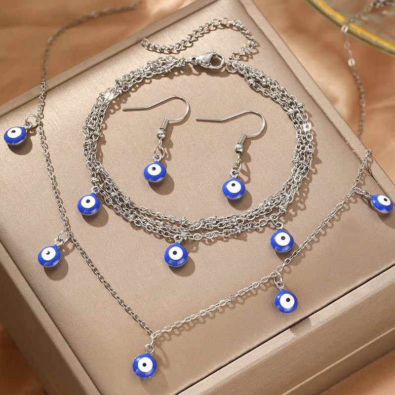 Stainless Steel Eye Jewelry Set (3 pcs)