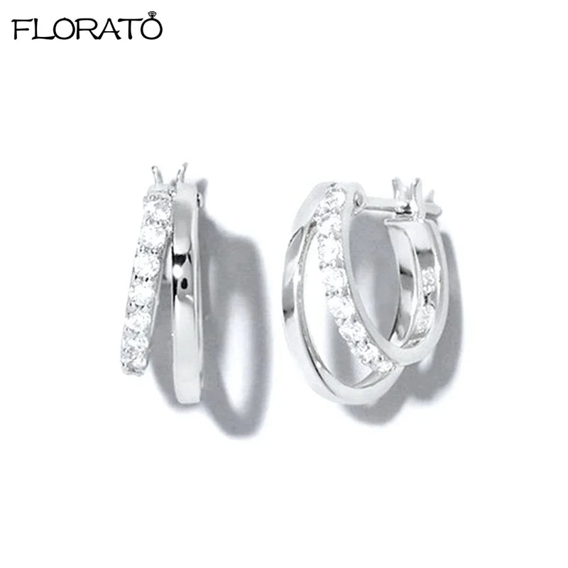 Sterling Silver Korean Hoop Earrings