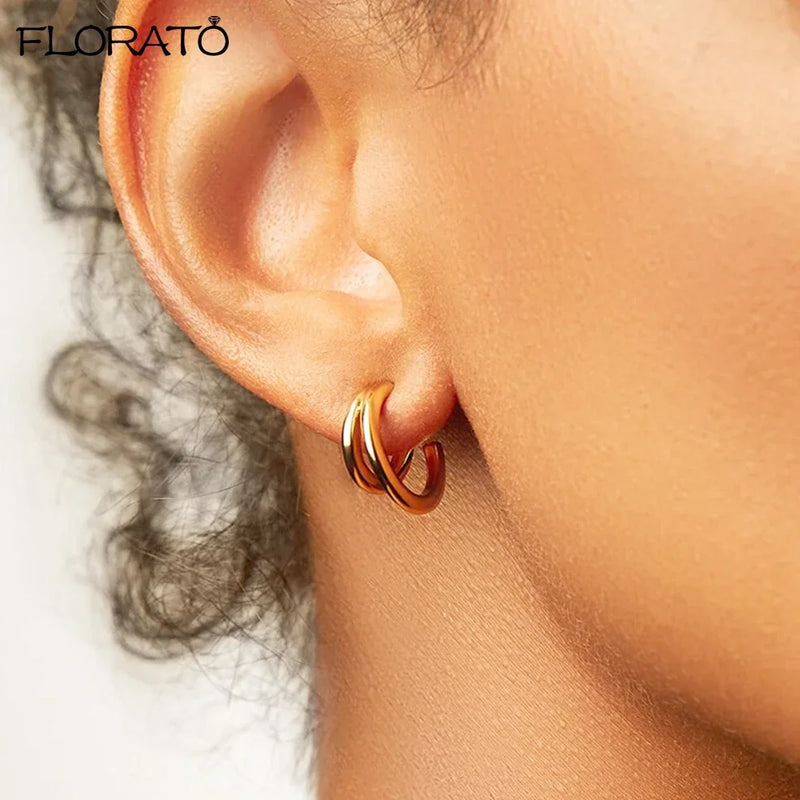 Sterling Silver Korean Hoop Earrings