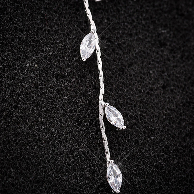 Sterling Silver Zircon Tassel Earrings
