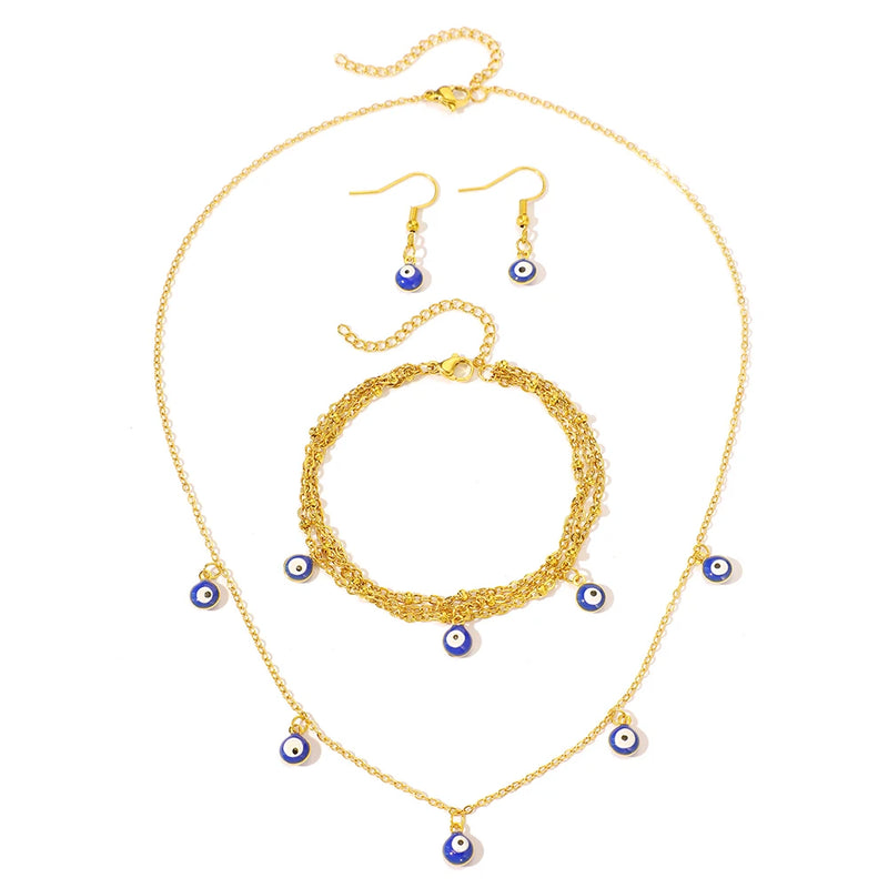 Stainless Steel Eye Jewelry Set (3 pcs)
