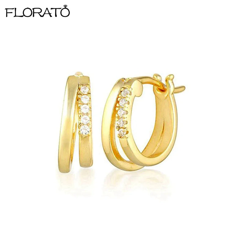 Sterling Silver Korean Hoop Earrings
