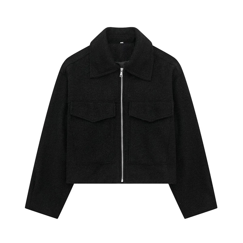 Cropped Vintage Pocket Jacket