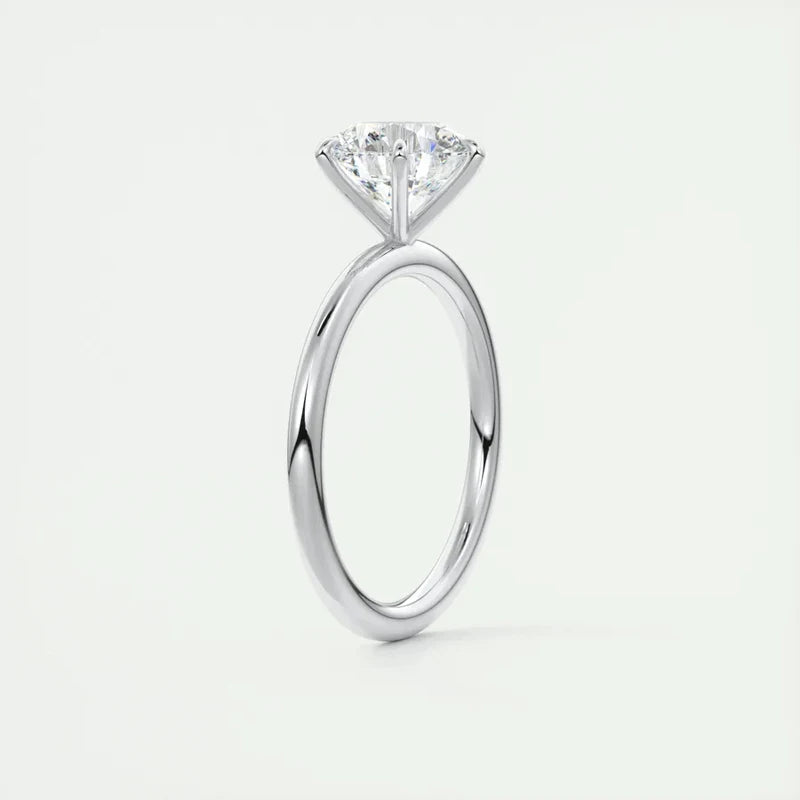 Classic Round Moissanite Engagement Ring (GRA Certified)