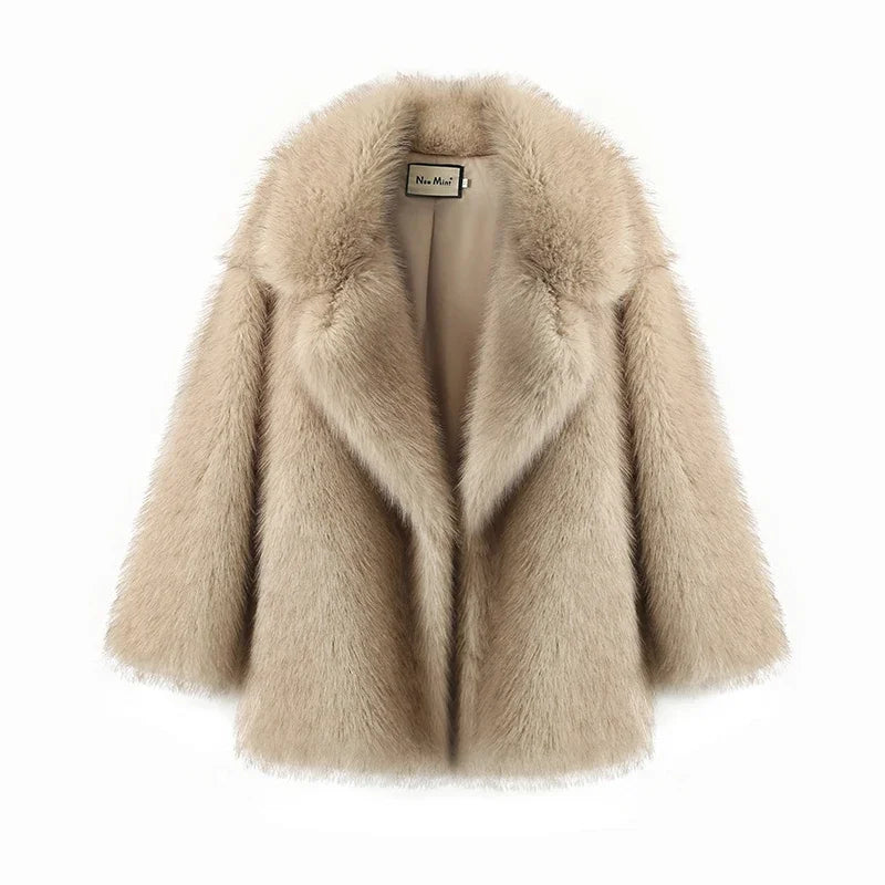 Oversized Gradient Faux Fur Coat