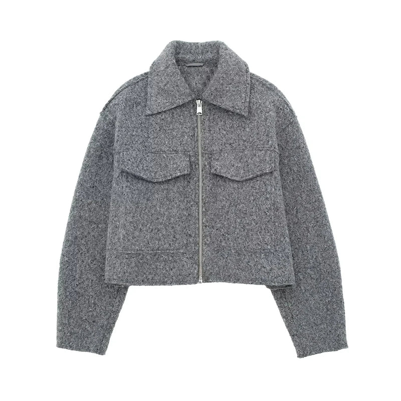 Cropped Vintage Pocket Jacket