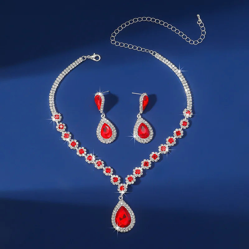 Crystal Water Drop Jewelry Set