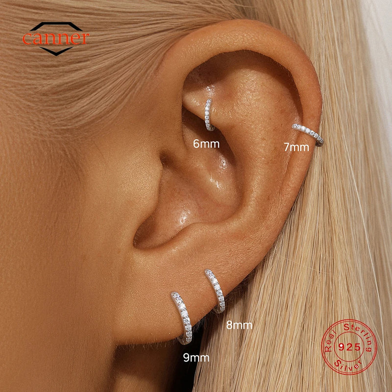 Sterling Silver Moissanite Hoop Earrings