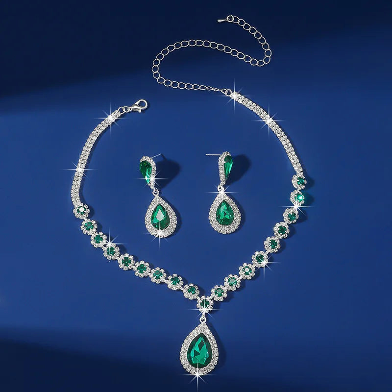 Crystal Water Drop Jewelry Set