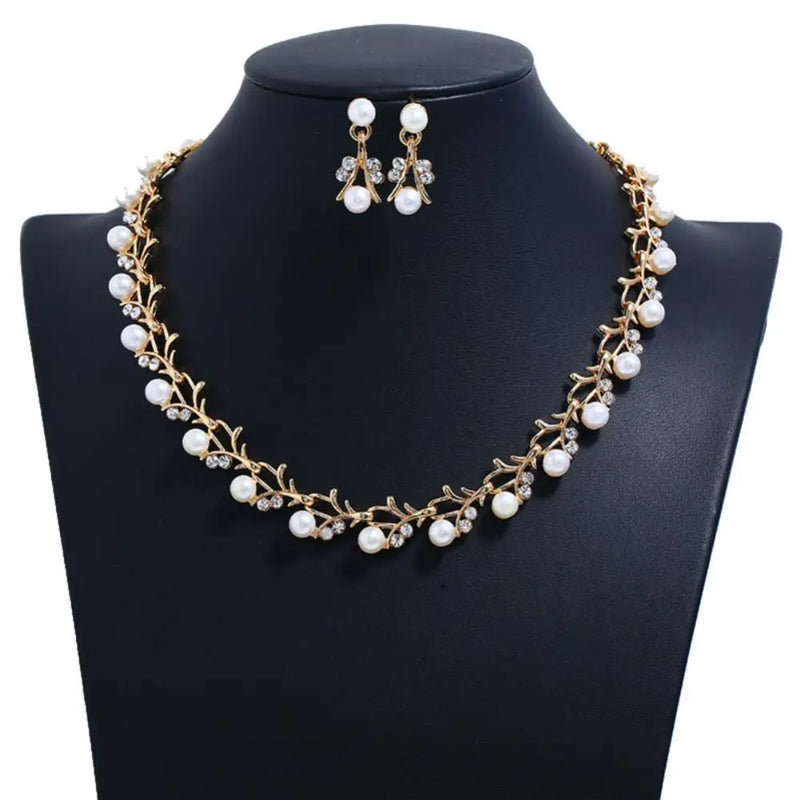 Rhinestone & Pearl Bridal Jewelry Set