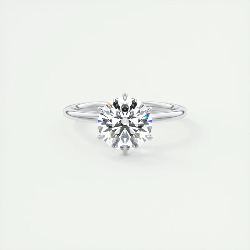 Classic Round Moissanite Engagement Ring (GRA Certified)