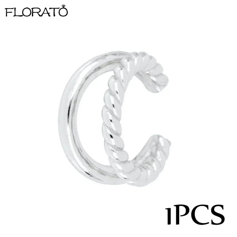 Sterling Silver Korean Hoop Earrings