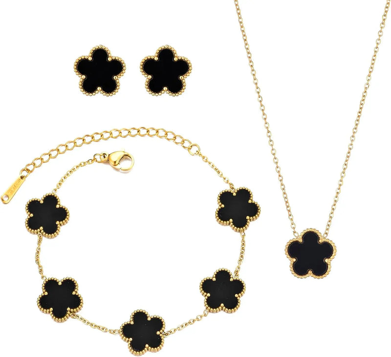 Five-Leaf Clover Jewelry Set