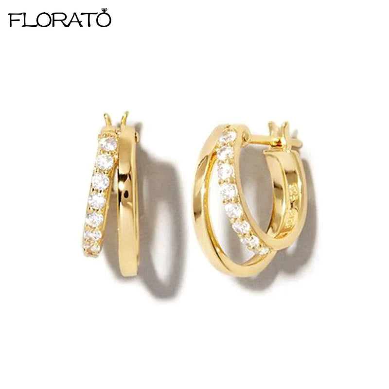 Sterling Silver Korean Hoop Earrings