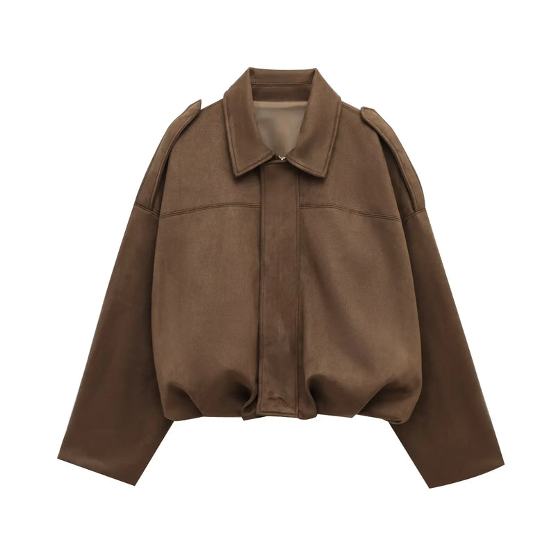Faux Suede Olive Green Jacket